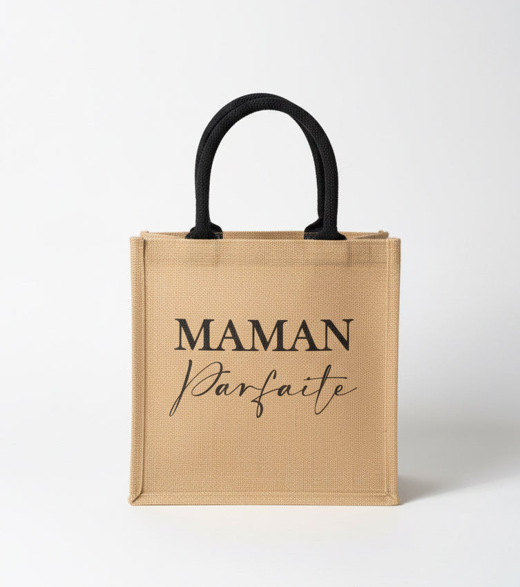 Cabas anses noires personnalisé 