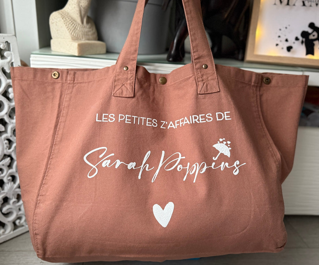 Grand sac shopping - personnalisé prénom