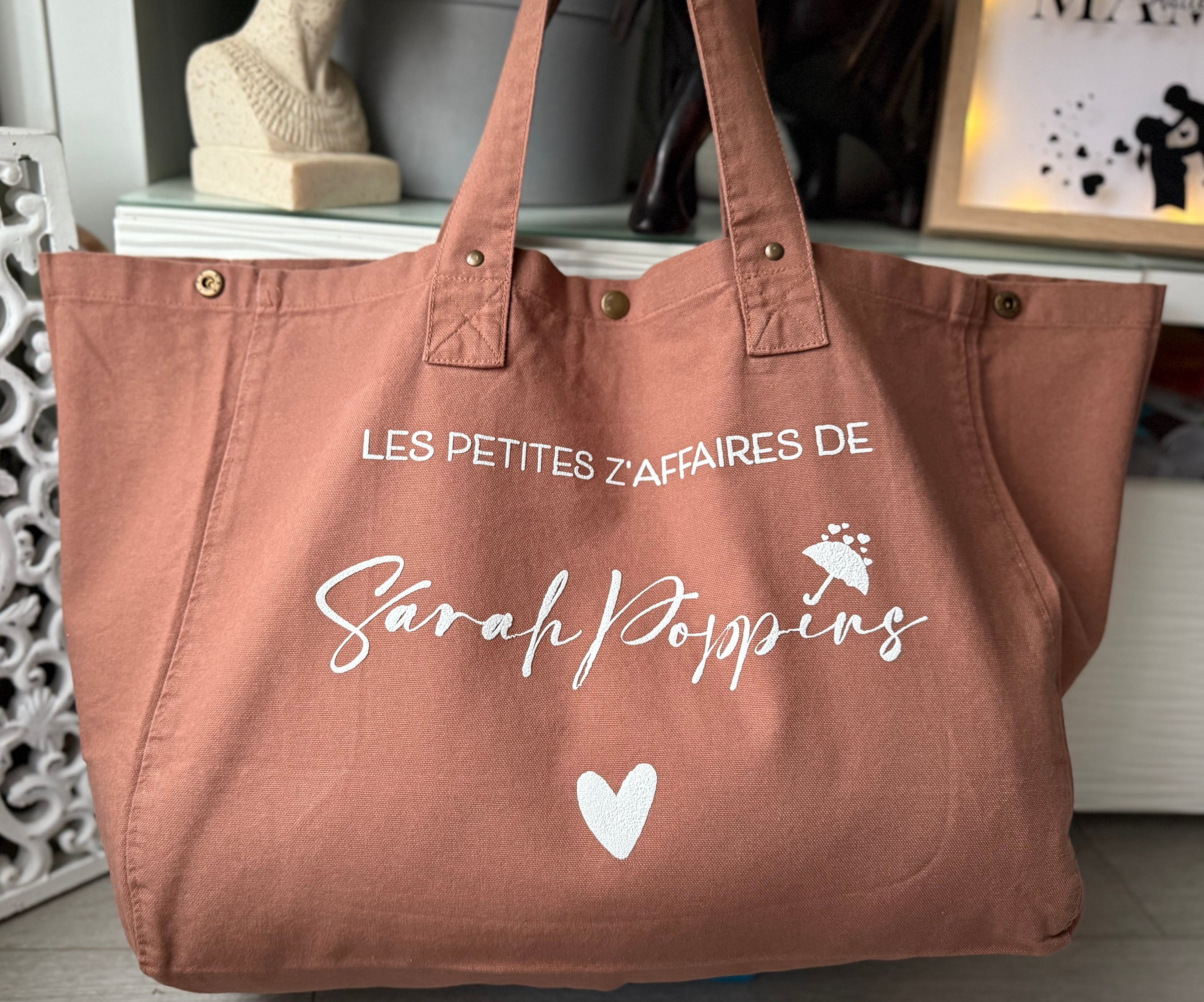 Grand sac shopping - personnalisé prénom