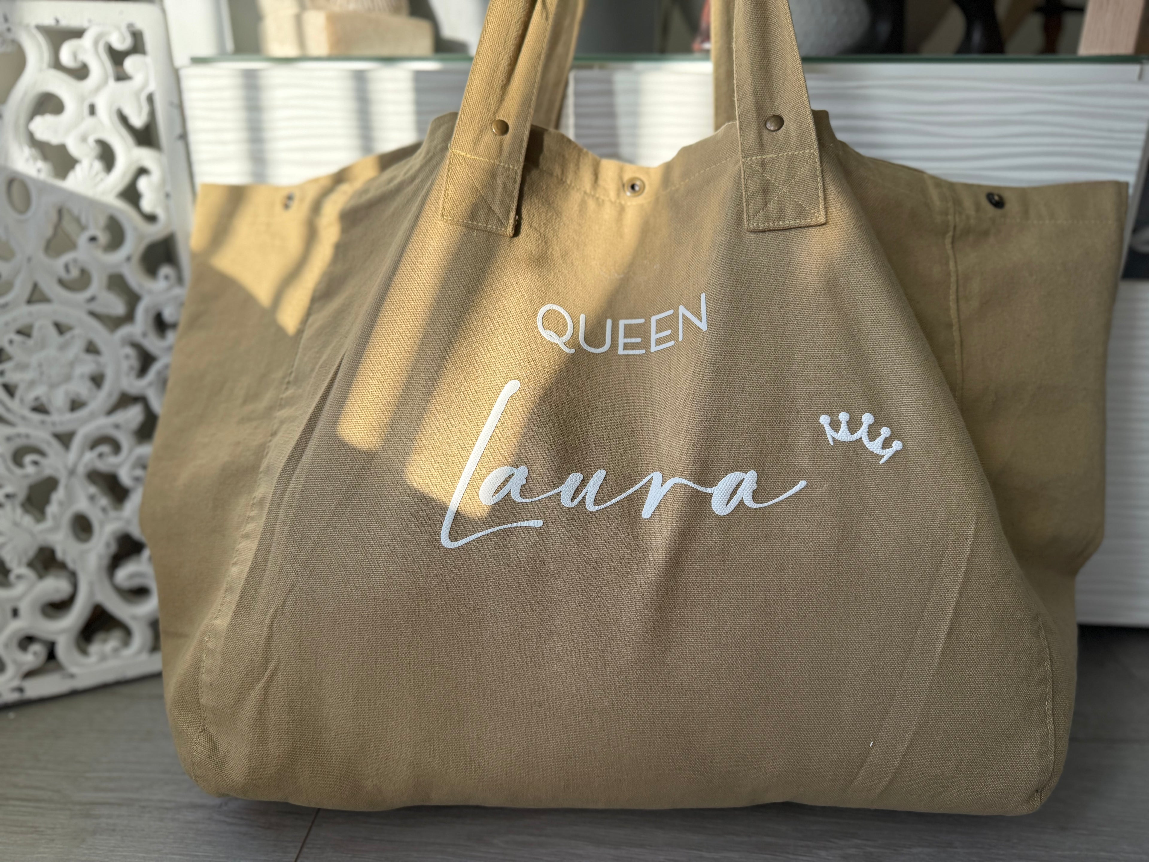 Grand sac shopping - personnalisé prénom