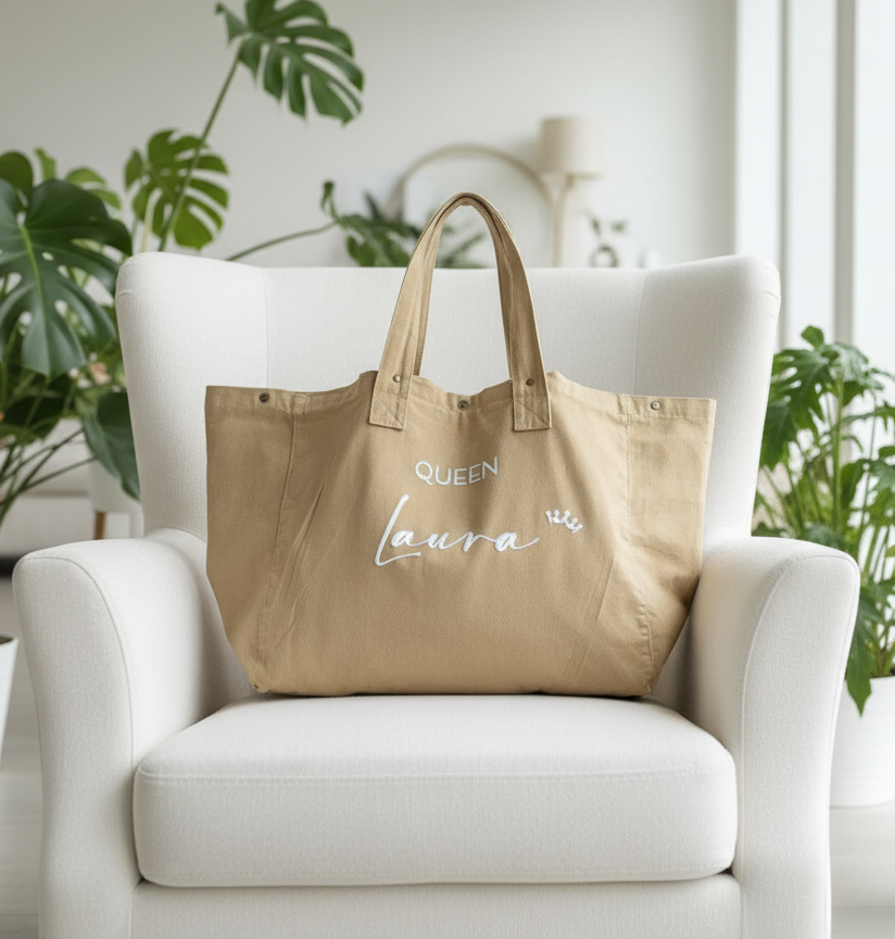 Grand sac shopping - personnalisé prénom